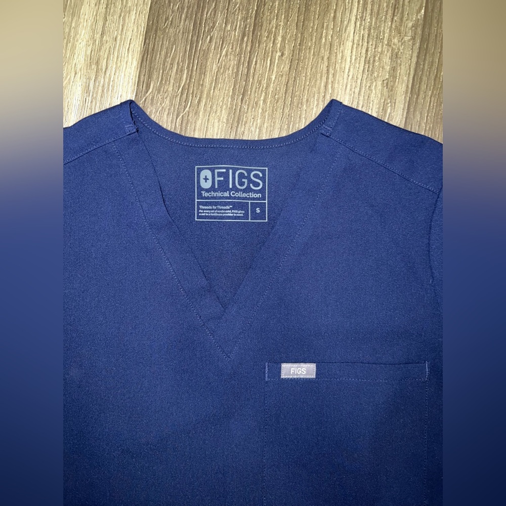 FIGS Navy Blue Catarina Scrub Top